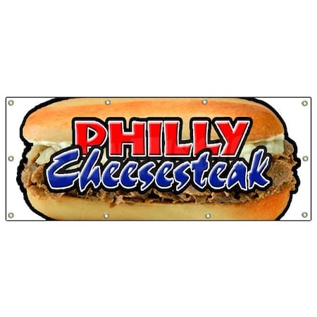Signmission PHILLY CHEESE STEAK BANNER SIGN cheesesteak signs sandwich B-96 Philly Cheese Steak